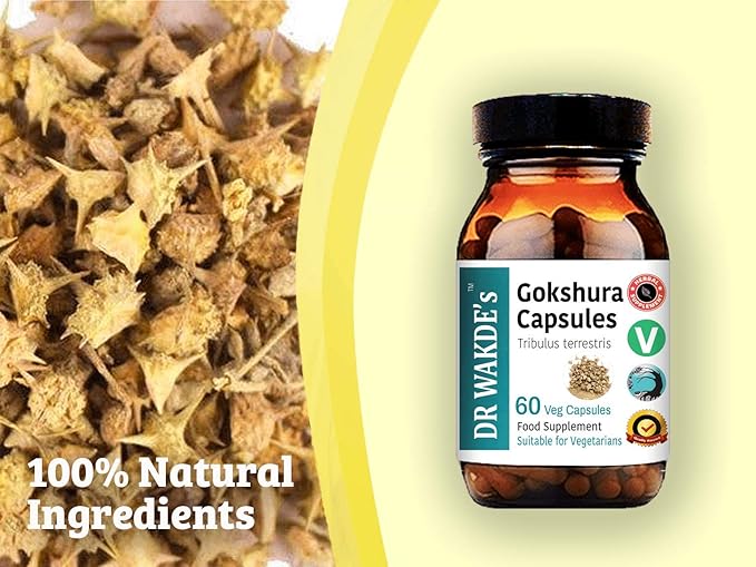 DR WAKDE'S Gokshura Capsules (Tribulus terrestris) - 60 Veg Caps | 100% Pure, All-Natural Supplement | Vegan, Plant-Based, Supports Vitality and Urinary Health