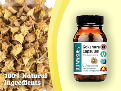 DR WAKDE'S Gokshura Capsules (Tribulus terrestris) - 60 Veg Caps | 100% Pure, All-Natural Supplement | Vegan, Plant-Based, Supports Vitality and Urinary Health