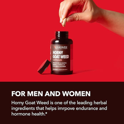 Horny Goat Weed Capsules for Men & Women - Extra Strength Performance & Energy Support with Tongkat Ali, Muira Puama, and Saw Palmetto - 1 Month Supply Herbal Supplement for Increased Endurance