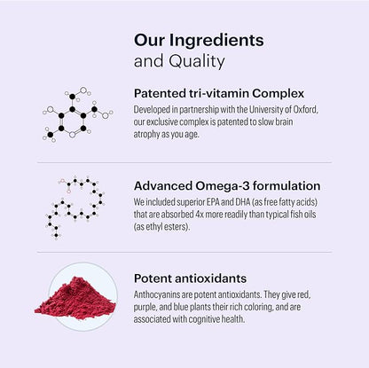 ELYSIUM Matter - 30 Servings - Brain Supplement for Memory and Focus Omega 3 Supplement + DHA - Vitamins to Support Brain Health and Memory