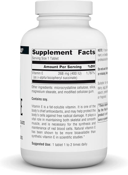 Source Naturals Vitamin E, 400 iu Fat-Soluble Antioxidant - 250 Tablets