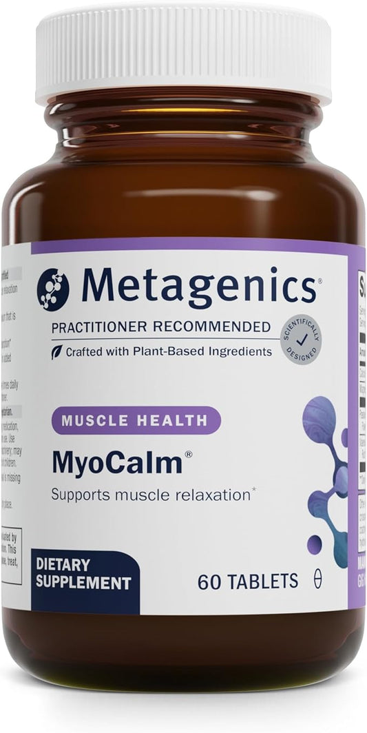 Metagenics MyoCalm - Muscle Support* - Calcium & Magnesium Supplement - with Passionflower Herb & Valerian Root - Mineral Supplements - Non-GMO, Gluten-Free & Vegetarian - 60 Tablets