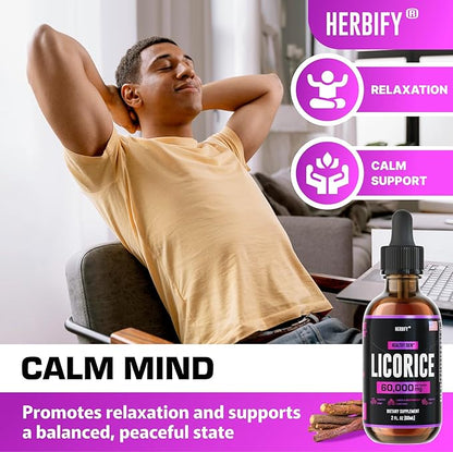 HERBIFY Licorice Root Extract - Powerful Licorice Supplement - Lung Support Supplement - Licorice Extract for Skin Health and Immune Support - Made in USA - 2oz