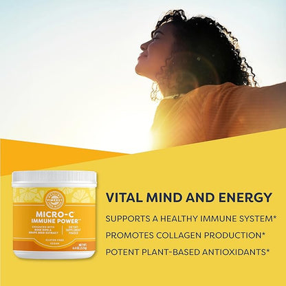 Vimergy Micro-C Immune Power TM* - Travel Size, 69 1000mg Servings – Gentle Form – Antioxidant Phytonutrients – Immune & Nerve Support – Benefits Bone & Cartilage – Gluten-Free, Kosher, Vegan (125g)