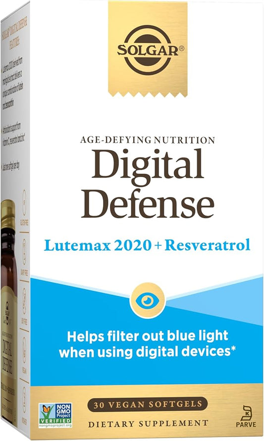 Solgar Digital Defense Eye Vitamin and Mineral Supplement, Support Eye Health with Vitamin C, Zinc & Resveratrol Supplement, Lutein and Zeaxanthin, Age-Defying Nutrition for Adults, 30 Servings