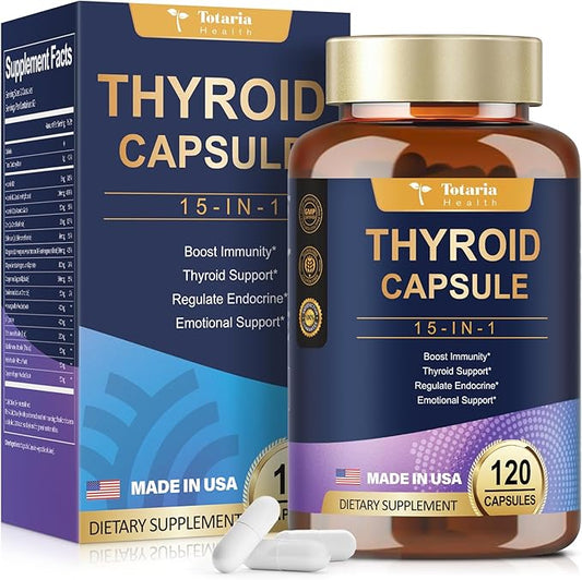 Thyroid Support Supplement Complex Capsules - Iodine Thyroid with L Tyrosine for Hormonal Balance