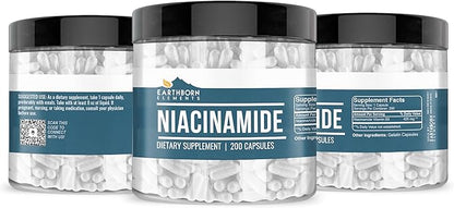 Earthborn Elements Niacinamide (Vitamin B3), Capsules, No Magnesium Fillers, No Flush