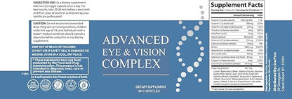 #1 Complete Research Vision Formula Advanced Eye Health Vitamin & Mineral Supplements for Adults w/Bilberry, Lutein, Zeaxanthin, Lycopene, Resveratrol | Supports Eye Strain, Dry Eyes 60 Capsules