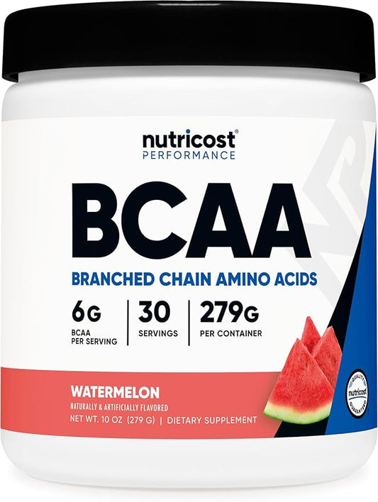 Nutricost BCAA Powder (Watermelon, 30 Servings) - Optimal 2:1:1 Ratio