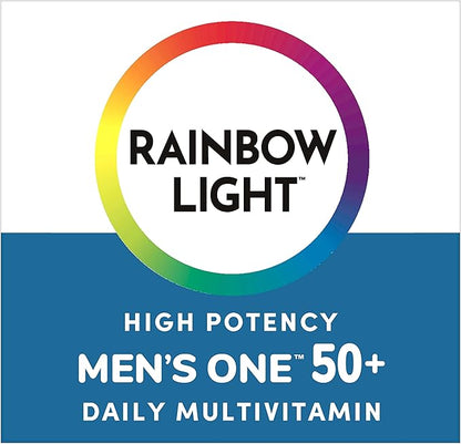 Rainbow Light Multivitamin for Men 50+, Vitamin C, D & Zinc, Probiotics, Men's One 50+ Multivitamin Provides High Potency Immune Support, Non-GMO, Vegetarian, 60 Tablets