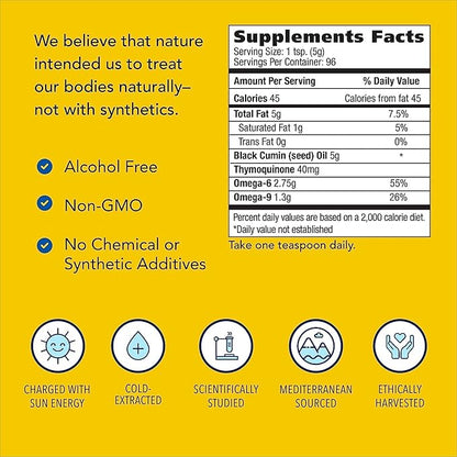 NORTH AMERICAN HERB & SPICE Black Seed Oil - 16 fl oz, Pack of 2 - Digestive & Immune Support - Non-GMO - 192 Total Servings