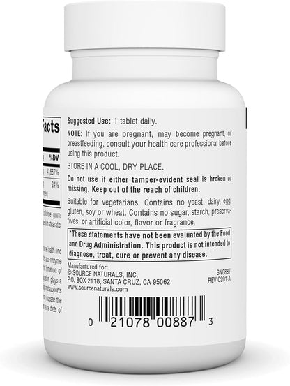 Source Naturals Vitamin B-1 Thiamin 500mg - High Potency, 100% Pure - 50 Tablets