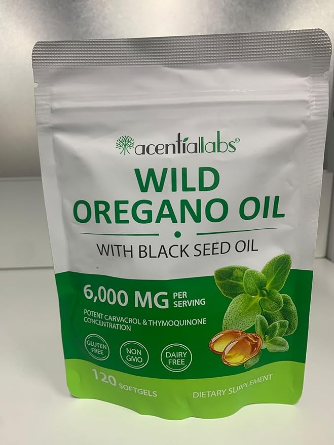 Oregano Oil Capsules,2 in 1 6000mg Oil of Oregano with Black Seed Oil 200mg,Wild Oregano Oil Immune and Antioxidant Support,Non-GMO,Gluten Free,240 Softgels (2 Bag)