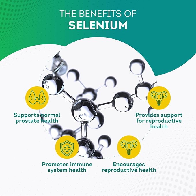PurePremium Selenium 200mcg Supplement - L Selenomethionine Essential Mineral - Daily Support for Normal Thyroid, Immune System and Normal Prostate Function - 3 Months Supply - 100 Capsules