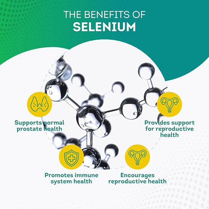 PurePremium Selenium 200mcg Supplement - L Selenomethionine Essential Mineral - Daily Support for Normal Thyroid, Immune System and Normal Prostate Function - 3 Months Supply - 100 Capsules