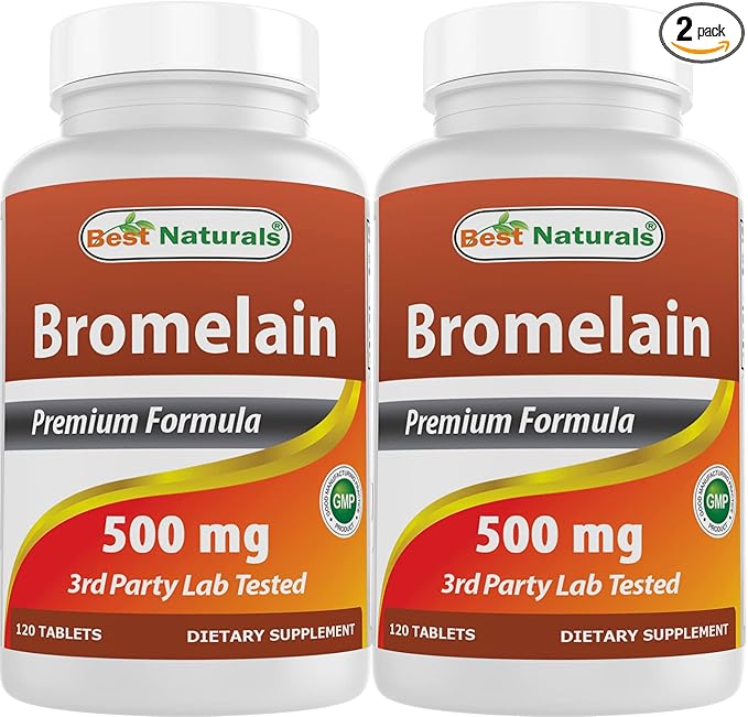 Best Naturals Bromelain 500mg 120 Tablets (120 Count (Pack of 2))