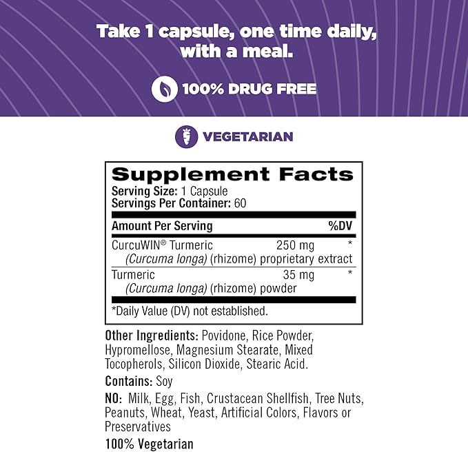 Natrol Extra Strength Turmeric, Dietary Supplement for Joint Health, Turmeric Supplement for Adults, 60 Capsules, Up to a 60 Day Supply