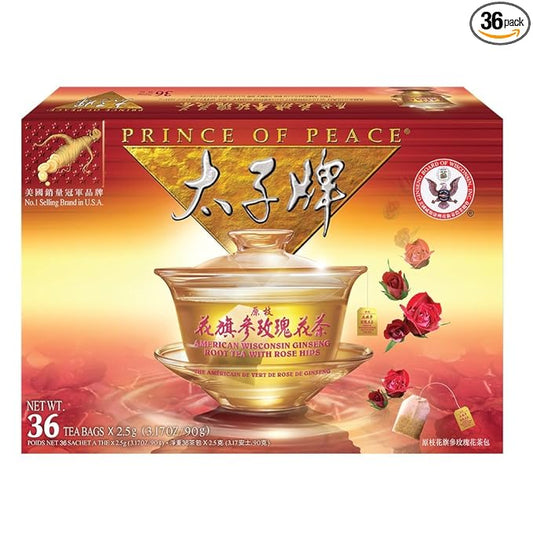 Prince of Peace®American Ginseng Rose Tea (36 sachets)