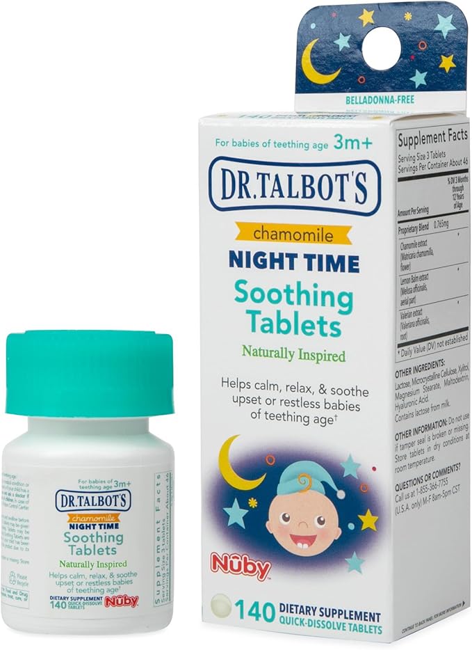 Dr. Talbot's Night Time Chamomile Soothing Tablets, Naturally Inspired, Quick Dissolve, 140 Count
