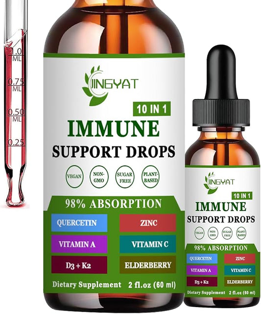 Quercetin with Bromelain Liquid Drops - Natural Immune Support Supplement, Antioxidant, Vegan, Non-GMO