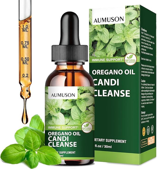 Oregano Oil Candi Cleanse Drops,Oil of Oreg ano Liquid with Black Seed Oil,Natural Herbal Essential Oil for Immune Support,Digestive Gut Clean Health, Antioxidant