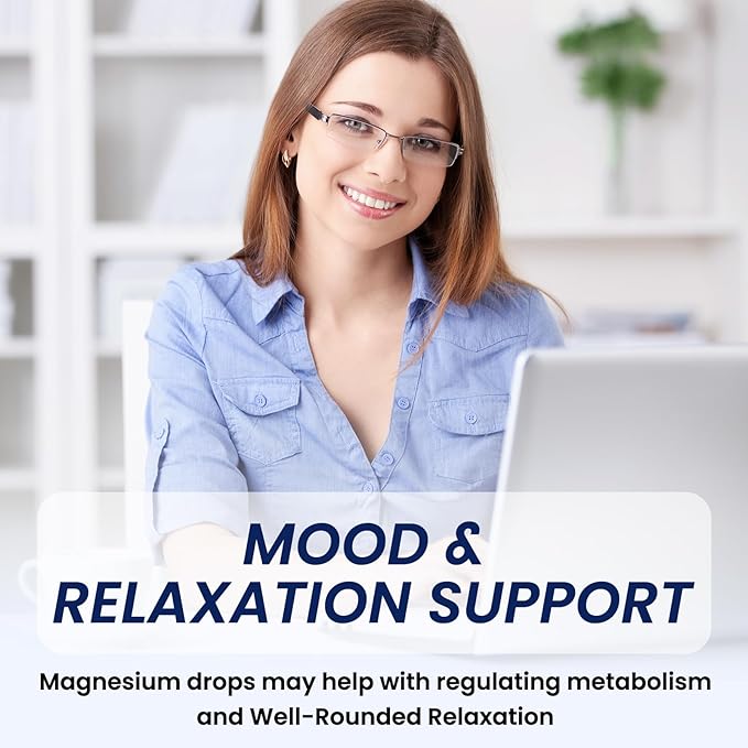 Triple Magnesium Complex Supplement, Magnesium Glycinate, threonate, Citrate Liquid Drops 1000mg with Ashwagandha, CoQ10, Vitamin B6, C, D, Zinc - Vegan Lemon Flavor