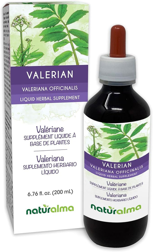Naturalma Valerian (Valariana officinalis) Root Alcohol-Free Tincture - 6.76 fl oz Liquid Extract in Drops - Herbal Supplement - Vegan