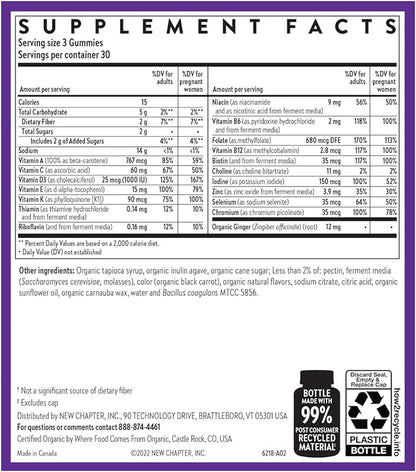 New Chapter Prenatal Multivitamin Gummies – 71% Less Sugar, Prenatal Gummies for Mom & Healthy Baby with Methylfolate, Vitamin D3, Choline + Ginger, Non-GMO, Gluten Free, Berry Citrus, 90ct