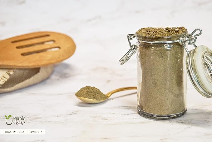 Organic Way Brahmi Leaf Powder (Bacopa Monnieri) - Organic & Kosher Certified | Raw, Vegan, Non GMO & Gluten Free | USDA Certified | Origin - India (1/4 LBS)