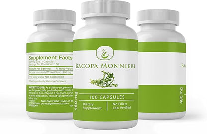 Pure Original Ingredients Bacopa Monnieri, (100 Capsules) Always Pure, No Additives Or Fillers, Lab Verified