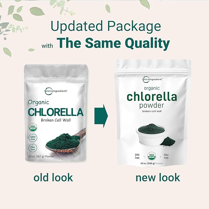 Micro Ingredients Organic Chlorella Powder, 20 Ounces | Broken Cell Wall for Complete Absorption | Raw Superfood Supplement, Rich in Protein & Vitamins | Non-GMO, Vegan, Non-Irradiated