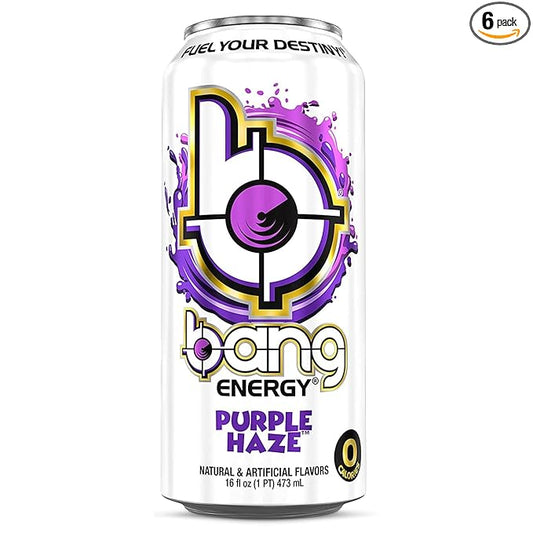 Bang Energy Drinks - 6, 16 ounce cans (Purple Haze)