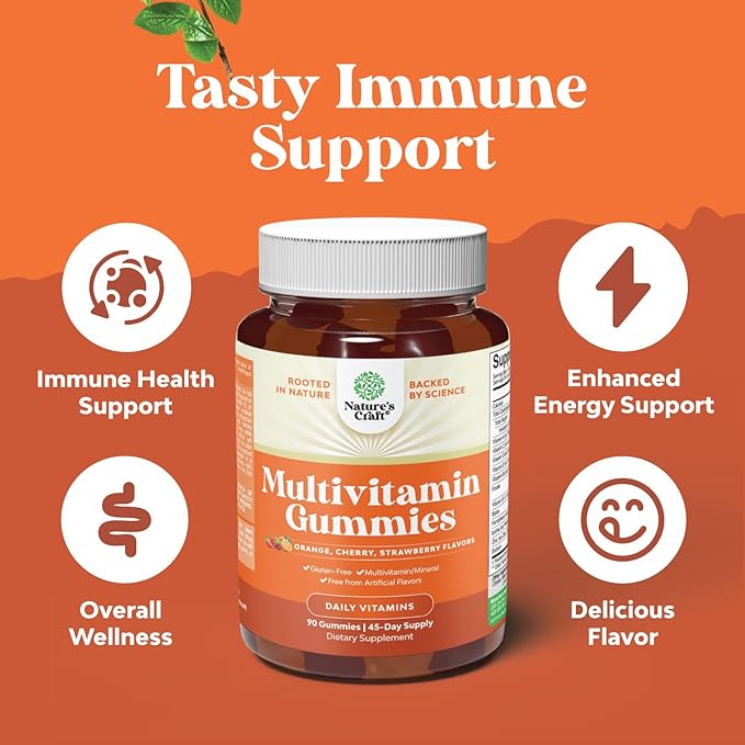 Bundle of Potent Daily Multivitamin Gummies for Adults and Natural Cranberry Gummies for Women and Men - Wellness Blend of Vitamin D A C E B12 Zinc and Biotin - Extra Strength Delicious Antioxidant