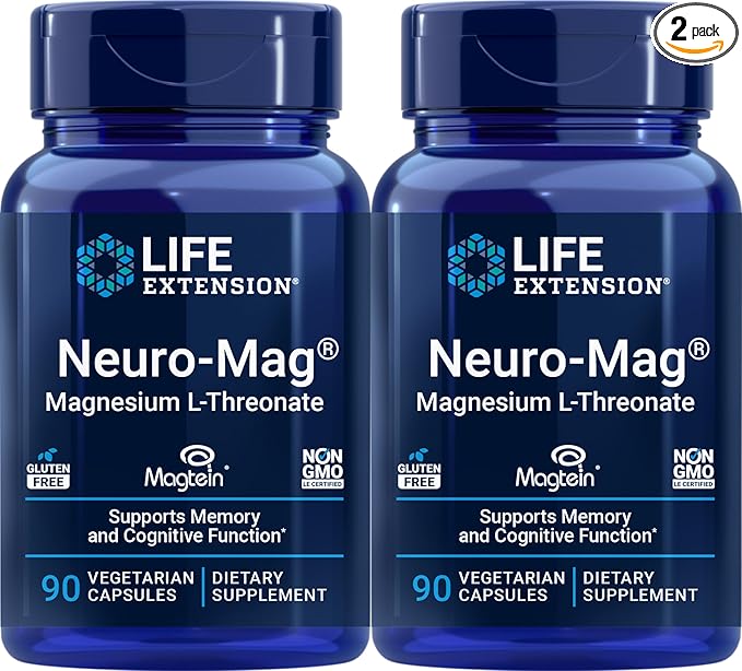 Life Extension Neuro-mag Magnesium L-threonate, 90 Count (Pack of 2)