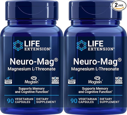 Life Extension Neuro-mag Magnesium L-threonate, 90 Count (Pack of 2)