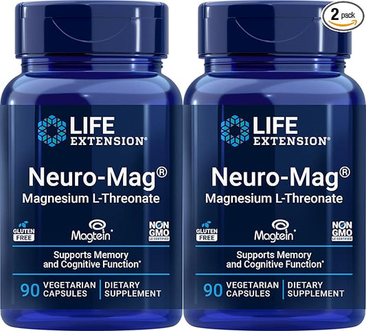 Life Extension Neuro-mag Magnesium L-threonate, 90 Count (Pack of 2)