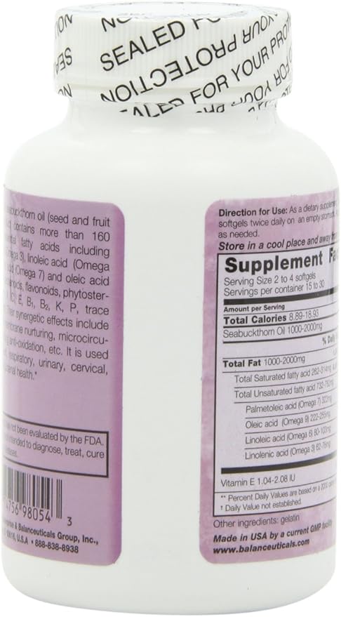 Seabuckthorn Oil, 120 Softgels, 500mg each