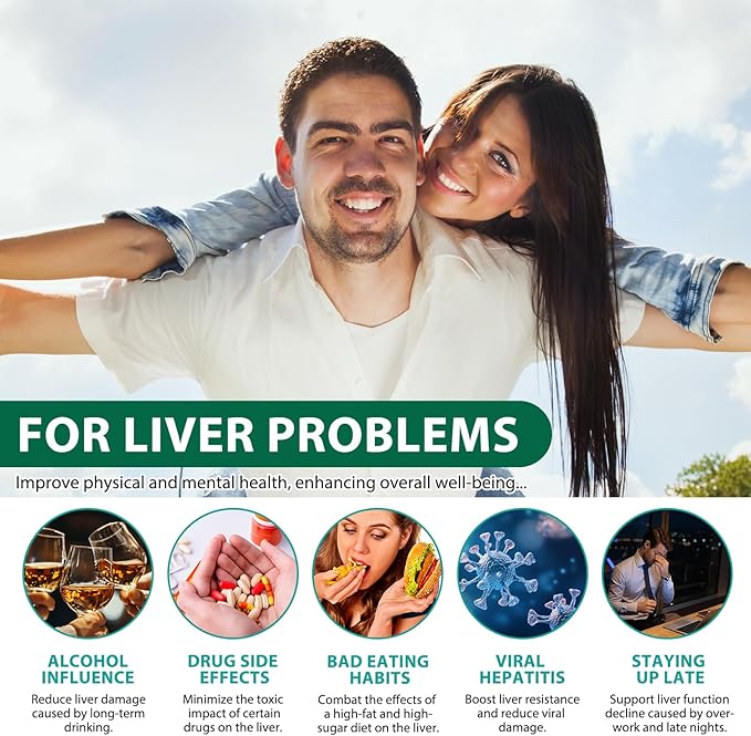 Liver Support Supplement, Liver Health, Liver Cleanse, Liver Support, Herbal Liver Support Supplement for Eliminates Waste and Cleansing, Vegan, Non-GMO, 60 Capsules