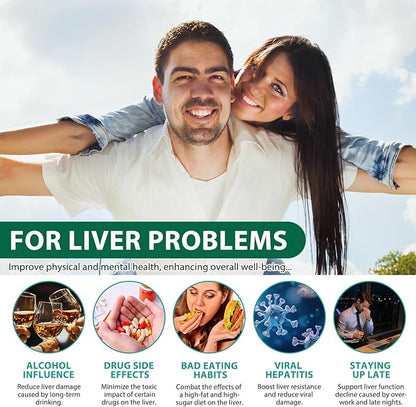 Liver Support Supplement, Liver Health, Liver Cleanse, Liver Support, Herbal Liver Support Supplement for Eliminates Waste and Cleansing, Vegan, Non-GMO, 60 Capsules
