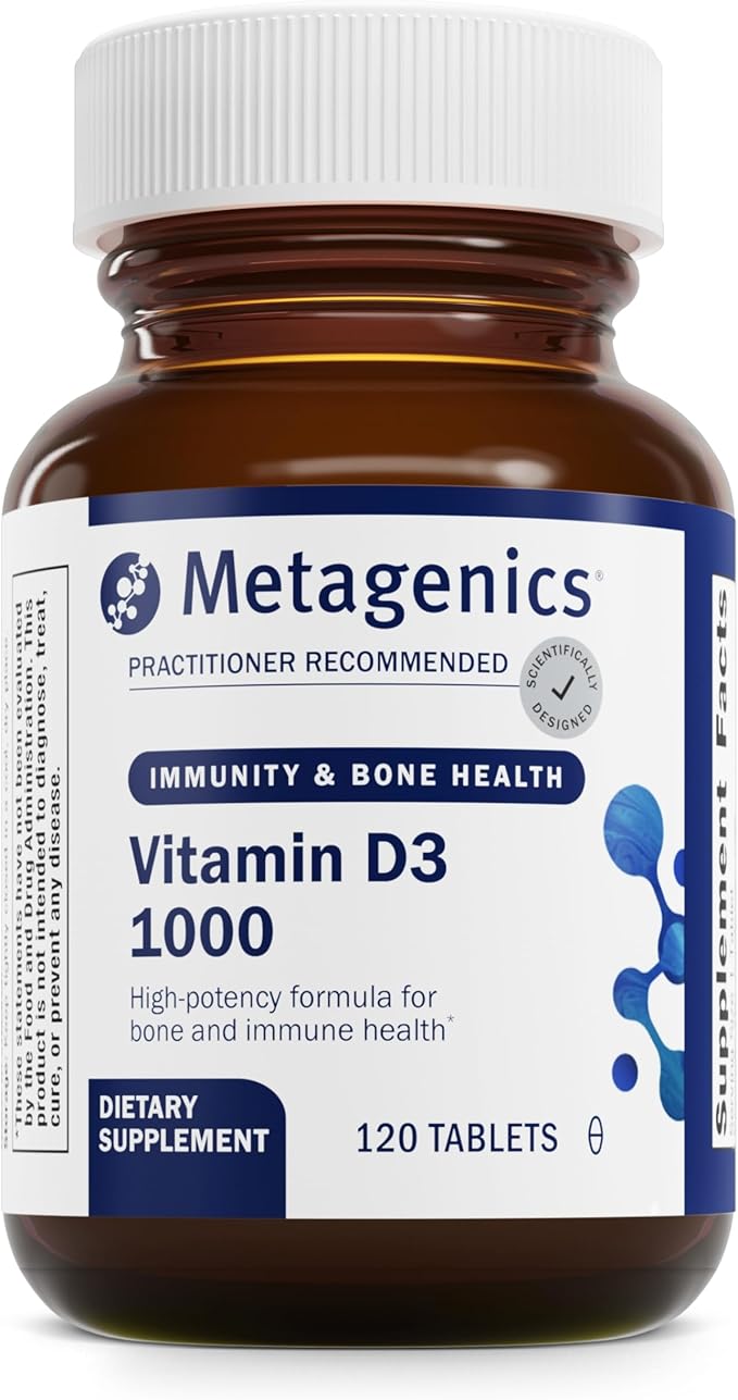 Metagenics Vitamin D3 1000 - Vitamin D Supplement - Bone Density & Immune Support* - Tooth Integrity* - Non-GMO & Gluten Free - 120 Tablets