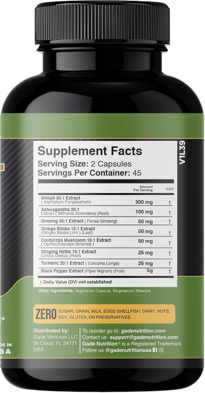 Gade Nutrition NAD Supplement with Resveratrol | Nicotinamide Plus in Capsules Made in USA | Antioxidant Healthy Aging Supplement