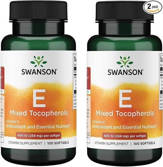 Swanson E-400 Mixed Tocopherols 400 Iu (268 mg) 100 Sgels (2 Pack)