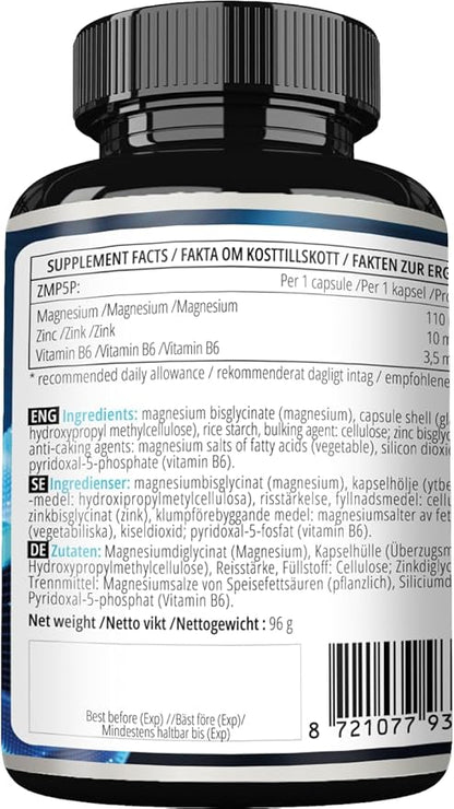 APOLLO'S HEGEMONY ZMP5P 375 mg per Portion - Magnesium, Zinc, Vitamin B6 in Chelated Form - 120 Vegan Capsules - 40 Day Supply - for Enhanced Health and Wellness