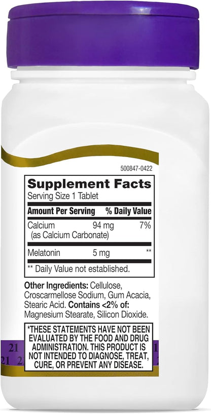 21st Century Melatonin 5 mg Tablets, 120 Count (Pack of 2)