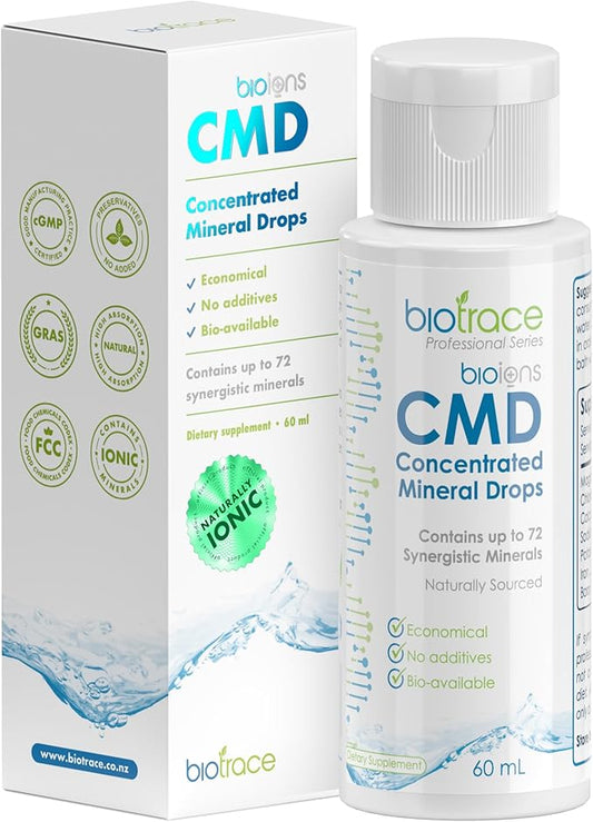 BioTrace Dead Sea Trace Mineral Drops | 72+ Concentrated Trace Minerals, Ionic Liquid Magnesium, Chloride, Potassium | Low Sodium | Energy, Electrolytes, Hydration | 24 Day Supply, 2 fl oz (Pack of 1)