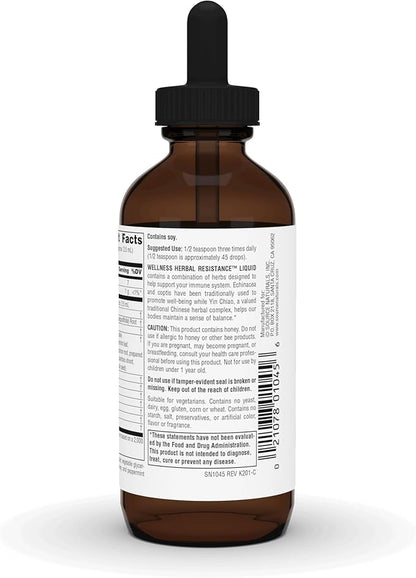 Source Naturals Wellness Herbal Resistance Liquid Immune Defense Supplement and Immunity Booster with Echinacea, Elderberry and Yin Chiao - 4 Fluid Oz