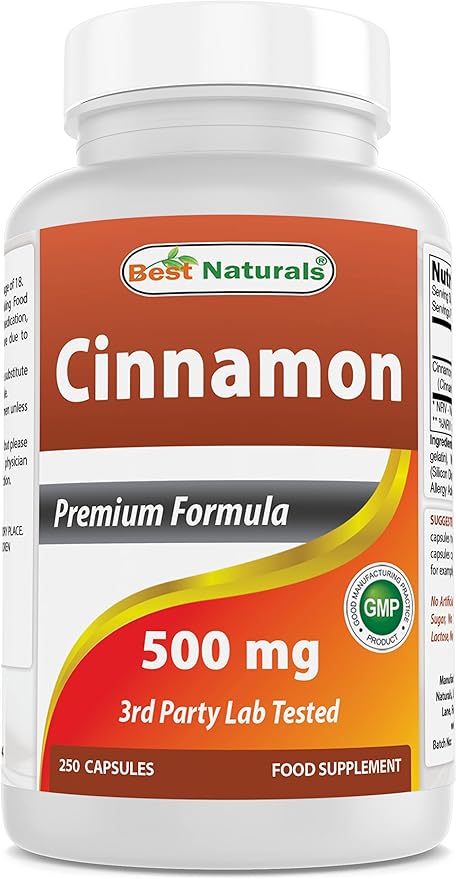 Best Naturals Cinnamon 500 mg 250 Capsules (250 Count (Pack of 1))