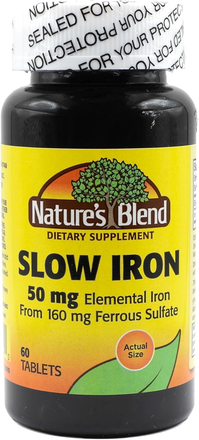 Nature's Blend Slow Iron 50 mg (160 mg) Compare to Slow Fe® 60 Tablets