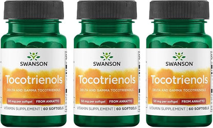 Swanson Deltagold Tocotrienols-Annatto Tocotrienols Supporting Healthy Cholesterol Levels Already withinthe Normal Range-Vitamin E Tocotrienols 99% Tocopherol Free (60 Softgels, 50mg Each) (3 Pack)