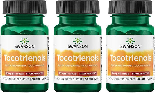 Swanson Deltagold Tocotrienols-Annatto Tocotrienols Supporting Healthy Cholesterol Levels Already withinthe Normal Range-Vitamin E Tocotrienols 99% Tocopherol Free (60 Softgels, 50mg Each) (3 Pack)